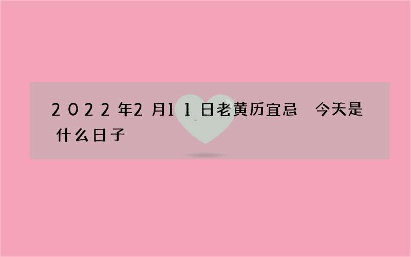 2022年2月11日老黄历宜忌 今天是什么日子